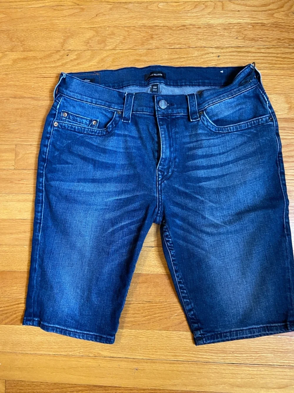 True Religion Men's Dark Blue Denim Shorts